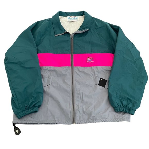VTG Golf Colorblock Zip Up Jacket By Blue Skys Made In Canada, Size L - Picture 1 of 6